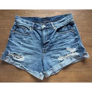 Aeropostale Mom Shorts Size 14 Distressed High Rise Denim Cutoff Jean Shorts